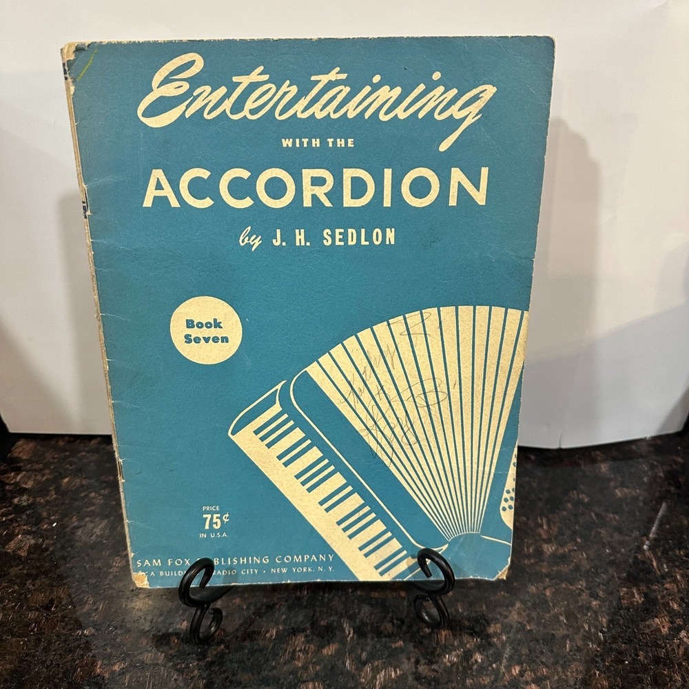 Entertaining with Accordion Book Seven JH Sedlon Sam Fox Vintage Piano Music